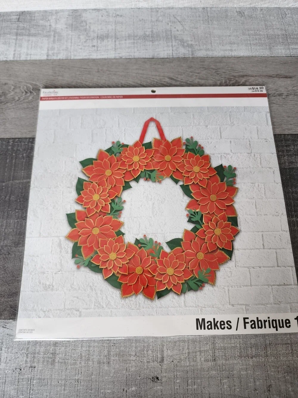 Recollections Christmas Wreath Paper Quilling Kit Sealed. 13.5 Poinsettia SEALED